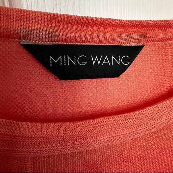 Ming Wang Dolman Sleeve Knit Tunic Top Sz XL Orange Burst Tonal Stripes - Picture 7 of 9